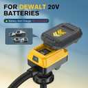 5 GPM Fuel Transfer Pump for DeWalt 20V Battery, 71" Hose Auto-Stop | Gas Can Pump Battery Operated, 31.5" Suction Tube, Auto-Stop Beep 4 Adapters For Gasoline, Kerosene, Lawn Mower, Tool Only
