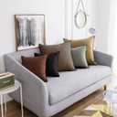 Jeanerlor Natural Cotton Linen Green Decorative 12"x20" Throw Pillow Case Cushion Cover with Twin Needles Stitch on Edge for Lumbar, (30 x 50cm), 2 Pcs, Black