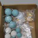 44 PCS Bear Cake Toppers - Mini 3D Bear BABY Letters Milk Bottle Blue Gold Foam Balls Cake Toppers for Boy Girl Birthday Party Baby Shower Cake Decorations