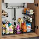 Under Sink Organizer and Storage for Bathroom and Kitchen - 1 Pack Pull Out Under Cabinet Shelf Organizers - 3 Tier Sliding Out Drawer Organization for Home Cabinets Shelves and Drawers