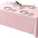 Surmente Pink Tablecloth 90 x 132-inch Rectangular Polyester Table Cloth for Weddings, Banquets, or Restaurants