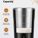 KIDISLE 4-in-1 Electric Milk Frother and Steamer, Milk Steamer and Cold Foam Maker, Hot Chocolate Maker, Frother for Coffee, Latte, Macchiato, Cappuccino, BPA Free, Black