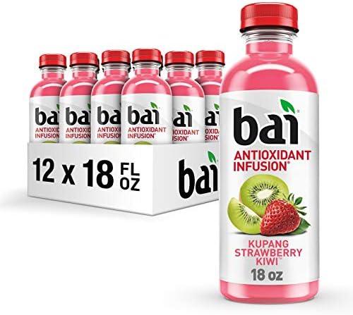 Bai Kupang Strawberry Kiwi, Antioxidant Infused Beverage, 18 fl oz bottle (Pack of 12) Best By 01/10/2026