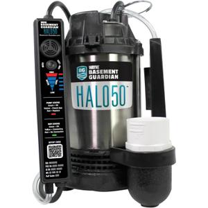 WAYNE HALO50 Smart Sump Pump   HP Stainless Steel Basement Protection Pump, Up to 5,100 GPH  Digitally Connected Flood Protection with App Monitoring  Quiet Operation