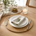 Set of 12 Round Woven Placemats, 13 Inch Rattan Chargers for Dinner Plates, Wicker Placemats, Boho Farmhouse Rustic Braided Jute Table Mats for Kitchen Dining Party Decor