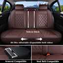 Coverado Car Seat Covers Full Set, Luxury Faux Leather Waterproof Seat Cover, Front and Back Car Seat Protector, Universal 5 Seat Leather Seat Cushion, Carseat Cover Fit Most Cars, Coffee