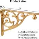 Khtumeware Gold Shelf Brackets 10 Inch 4 Pack Heavy Duty Antique Gold Wall Bracket Baroque Kitchen Decorative Rack Shelves