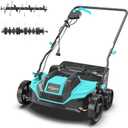 2-in-1 Scarifier and Dethatcher  Deep Soil Revitalization with High-Torque Motor, Adjustable Depth Control, Dual Safety Switch & Removable 10.5-Gallon Thatch Bag