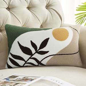 Pink Boho Decorative Lumbar Pillow Cover 12x20, Soft Farmhouse Neutral Tufted Throw Pillow Cover, Cute Modern Mid Century Pillow Covers for Couch Bed Sofa,Sun Sunshine Pillow Cover for Kids