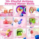 Talkfun Montessori Toy for 1 Year Old Girl Gifts, Musical Bilingual Educational Toddler Toy Age 1-2 Yr 12-18 Month, First Birthday Gift for 1 Year Old Girl (Pink)