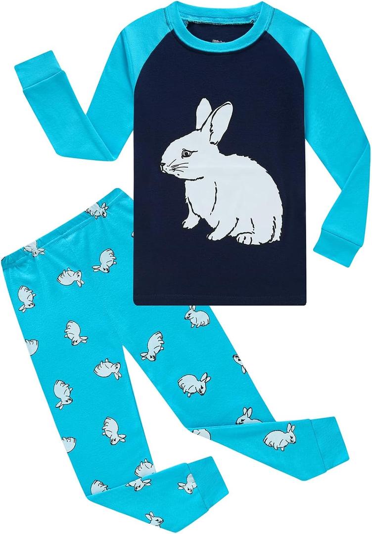 Little bety Toddler Boys Cotton Pajamas Kids Long Sleeve Sleepwear Holiday Pajamas Sets