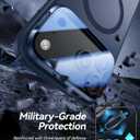 [Upgraded Full Camera Protection] for iPhone 17 Pro Case with Camera Cover Stand [Fit for MagSafe][10FT Mil-Grade Protection] Translucent Magnetic iPhone 17 Pro Phone Case, Blue