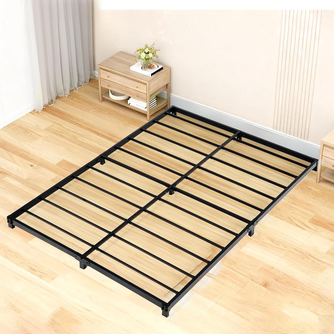 3 Inch Bed Frame Full Low Profile, Full Size Bed Frame, Heavy Duty Metal Platform No Box Spring Needed, Easy Assembly Mattress Foundation, No Noise, Black