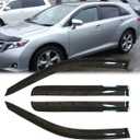 4pcs Extra Durable Tape-on Window Visor Fit for 2009-2016 Toyota Venza,UV Protection Rain Guard,Original Vent Wind Deflector, Dark Smoke,Out-Channel Style 94162