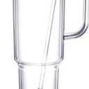 MEWAY 40 oz Acrylic Tumbler with Handle and Straw LidDouble Wall Vacuum Reusable plastic Water Bottle Travel Mug CupClassic Tumblers Cupholder Friendly (1 Pack) (Transparent)