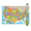 Room Mates Ocean Series USA Wall Map, Laminated Wall Map Poster, Educational Wall Art For Home, Classroom, or Office, Unique Gifts, 24” W x 17.5” H