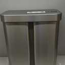 simplehuman 58 Liter / 15.3 Gallon Rectangular Dual Compartment Recycling Step, Brushed Stainless Steel with Soft-Close Plastic Lid Kitchen Trash Can