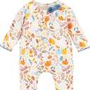 Mud Pie baby-girls Mud Pie Baby Girl Sleeper, Pumpkin Floral (6-9 Months)