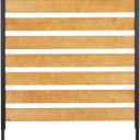 Privacy Fence Panels for Outside No Dig Fence Screen Garden Fence Wooden Air Conditioner Fence Panels for Outdoor Yard Trash Cans, AC, Compost Bin(48" W x 48" H-Horizontal-1 Panels Wood+Metal)