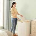 SONGMICS Laundry Hamper with Lids, Laundry Basket with 2 Compartments, 39 Gal. (150 L), Removable Liner Bag, for Laundry Room, Bedroom, Living Room, Cream White and Light Bamboo ULCB523W01