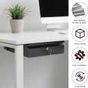 Under Desk Drawer 15.7" x 11.8" x 4.3", Under Desk Pull Out Drawer with Lock and Keys, 4.3 & 7.5 Optional Bracket Height, Storage Organizer for Workbench with Drawers