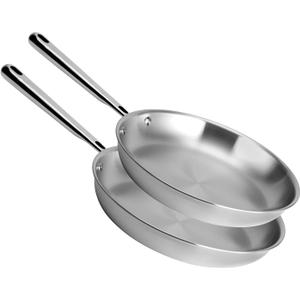 Misen 5-Ply Stainless Steel 10" & 12" Frying Pan Set - Professional Cookware for Induction, Gas and Electric - Dishwasher Safe, Oven Safe to 800F - Durable, Versatile, Even Heating Misen 5-Ply Stainless Steel 10" & 12" Frying Pan Set - Professional Cookware for Induction, Gas and Electric - Dishwasher Safe, Oven Safe to 800F - Durable, Versatile, Even Heating