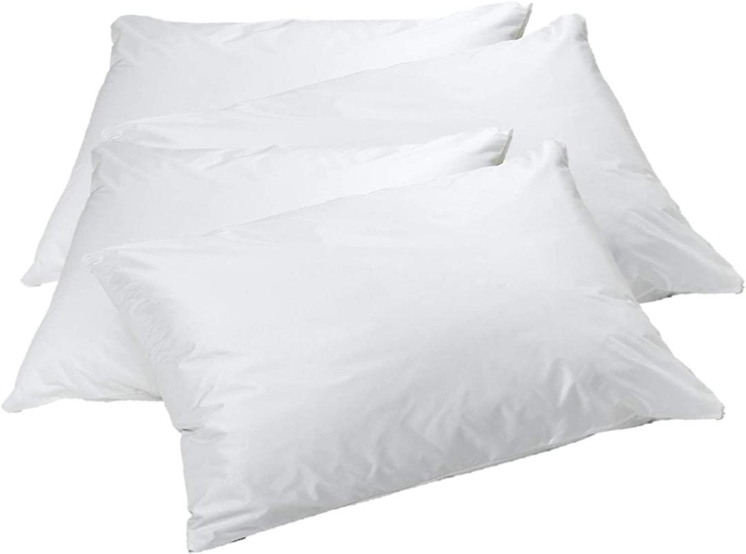 Elaine Karen 6-Pack Vinyl Pillow Protectors - Queen Size Zippered Pillow Covers - 100% Waterproof, Bedbug Proof - Washable and Reusable Pillow Encasement Covers