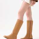 Shoe'N Tale Women's Knee High Boots Block Low Heel Square Toe with Side Zipper Fall and Winter Fashion Comfortable Boots (S)