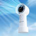 2 x Handheld Fan, Portable Turbo Fan, Mini Small Pocket Fan with 5 Speeds Perfect for Camping, and Outdoor Activities. Rechargeable 3000mAh Battery and Digital Display, Ideal Gift, Travel Essentials