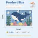Beach Bathroom Rug Cute Absorbent Non Slip Bath Mat Machine Washable Shaggy Bathroom Mat for Dining Room, Bedroom and Kitchen (Whale, 23"x16"), 1'4" x 1'11"