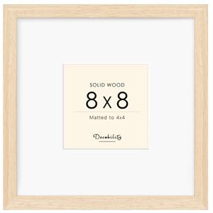 8x8 Picture Frame Made with Solid Wood, Display 4x4 with Mat or 8x8 Picture without Mat, Photo frame with Tempered Real Glass, 8 by 8 Natural Wood Picture frame for Tabletop or Wall Mounting, Oak
