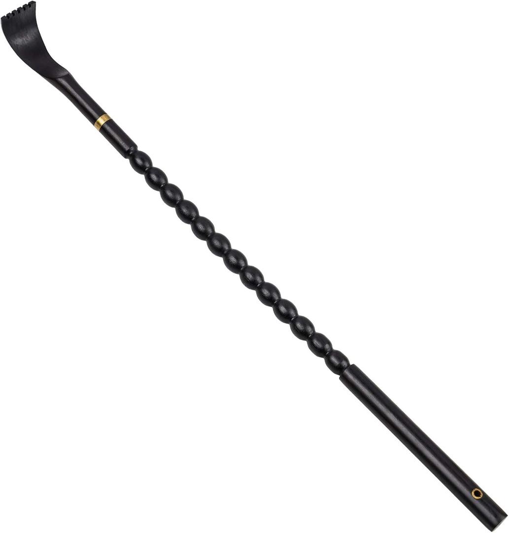 Tomorotec Traditional Back Scratcher Body Relaxation Massager Self-Therapeutic Tool Claw Shape fir Itching Relief, 17, Strong and Sturdy, Padauk Wood (Black)