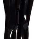 NewL Women Mirror Faux Patent Leather Leggings Shiny Stretch Black, M
