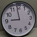 Plumeet Extra Large Wall Clock - 16" Non Ticking Silent Quartz Black Wall Clocks - Simple Design Wall Clocks for Living Room Decor, Battery Operated, White