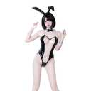 SENJIY sexy bunny outfit for women lingerie costume playboy Cosplay Maid Bunny Girl Naughty Underwear Outfits Anime One Piece Bodysuit Babydoll Roleplay ears for Party Christmas Halloween set black One Size
