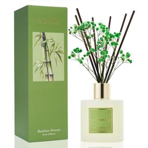 Cocorrína Reed Diffuser - Bamboo Stream Scented Diffuser with 8 Sticks Home Fragrance Reed Diffuser for Bathroom Shelf Decor