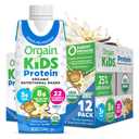 Orgain Organic Kids Nutritional Protein Shake, Vanilla, Healthy Kids Snacks, 8g Dairy Protein, 3g Fiber, 22 Vitamins & Minerals, No Soy ingredients, Gluten Free, Non-GMO, 8.25 Fl Oz (Pack of 12) BB 03JUN26