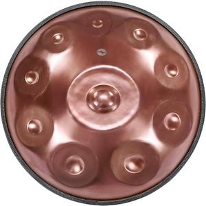 Handpan Steel Drum Instrument 440Hz 10 Notes in D Minor 22inches Handmade, Percussion Instrument