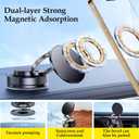 360 Rotatable Vacuum Magnetic Phone Holder, Foldable Vacuum Magnetic Suction Phone Holder, Multi-Surface Universal Holder for Car Shower Gym, Compatibility (Black)