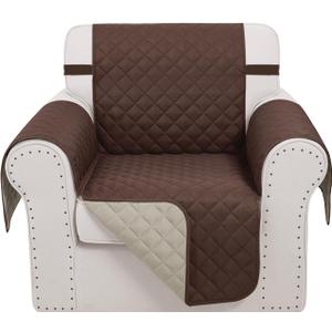 Recliner Chair Covers Reversible Sofa Couch Cover for Pets Lazy Boy Furniture Protector(23''Chair,Chocolate/Beige)