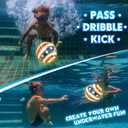 LED Underwater Pool Ball – 1 Pack 9" Light Up Water Ball Toy, Patriotic Design Pool Sports Game for Kids & Teens, Dribble & Pass for Water Football & Basketball, Summer Backyard Parties