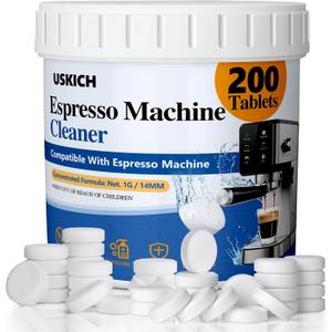 Espresso Machine Cleaning Tablets Descaling -200 Tablets, Compatible with Breville Barista Express, Gaggia, Delonghi, Jura, Philips - Universal Coffee Machine Cleaner Solution for Espresso Machines