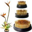 3 Pcs Flower Frogs for Flower Arrangements Supplies, Japanese Flower Arranging Ikebana Kenzan, Pin Frogs for Flowers Holder with Rubber Base Flower Fixed Tools(Gold, 1.3 Inch, 1.57 Inch, 1.97 Inch)