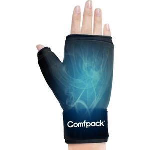 Comfpack Hand Ice Pack Glove, Soft Gel Thumb & Wrist Ice Pack Wrap Reusable Hot Cold Therapy Compress for Arthritis, Tenosynovitis, Swelling, Surgery, Tendonitis, Carpal Tunnel, Trigger Finger