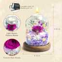 Gifts for Mom, Preserved Rose Flowers in Glass Dome, Forever Flowers for Delivery, Eternal Rose, Birthday Gifts for Women, Mothers Day for Grandma, Wife, Daughter, Anniversary(Purple)
