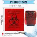 Red Biohazard Waste Bags,20pcs 16.5x20in/42x51cm Medical Action Infectious Waste Bag With Hazard Symbol Disposable Hazardous