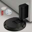 HOOFUS Mechanical Floor Door Stopper,Windproof Door Stop,Indoor Door Catch,Adjustable Door Holder,with 2 Heightening Pads Can Support Door Gaps up to 1.2 Inches in Height,Screws (Matte Black)