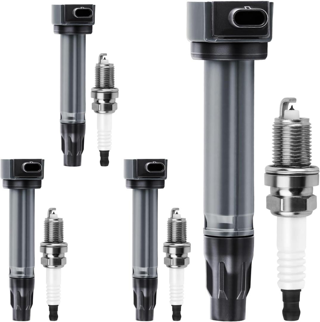 Ignition Coil Pack and Iridium Spark Plugs Set of 4 Compatible with Jeep Patriot/Compass 2007-2017 2.0L 2.4L & Dodge Journey 2009-2020/Caliber 2007-2012 & Chrysler 200 2011-2014 Replace OE# UF557+7098