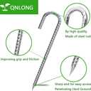 Rebar Stakes 12 Inch Galvanized, J Hook Rebar Stakes 6 Pack Ground Anchors for Tent Heavy Duty for Plants Anti-Rust Landscape Fabric Artificial Turf