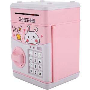 KIMISS Ornaments Bank Atm Electric Password Money Box Automatic Saving Music Pink (Pink)